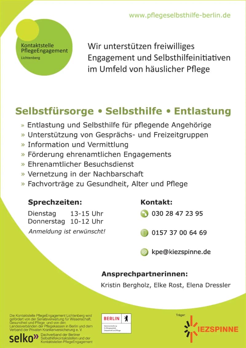 Sprechstunde der Kontaktstelle PflegeEngagement