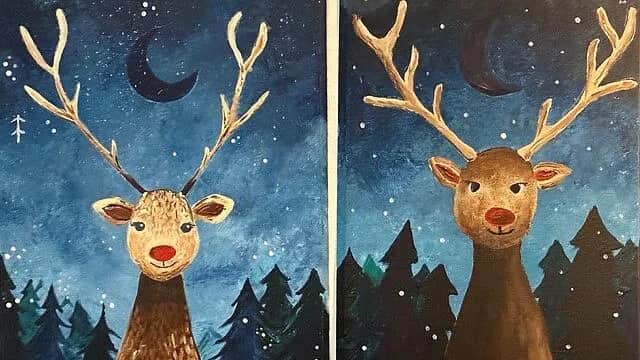 Kunstkurs für Kinder: Rentiere malen